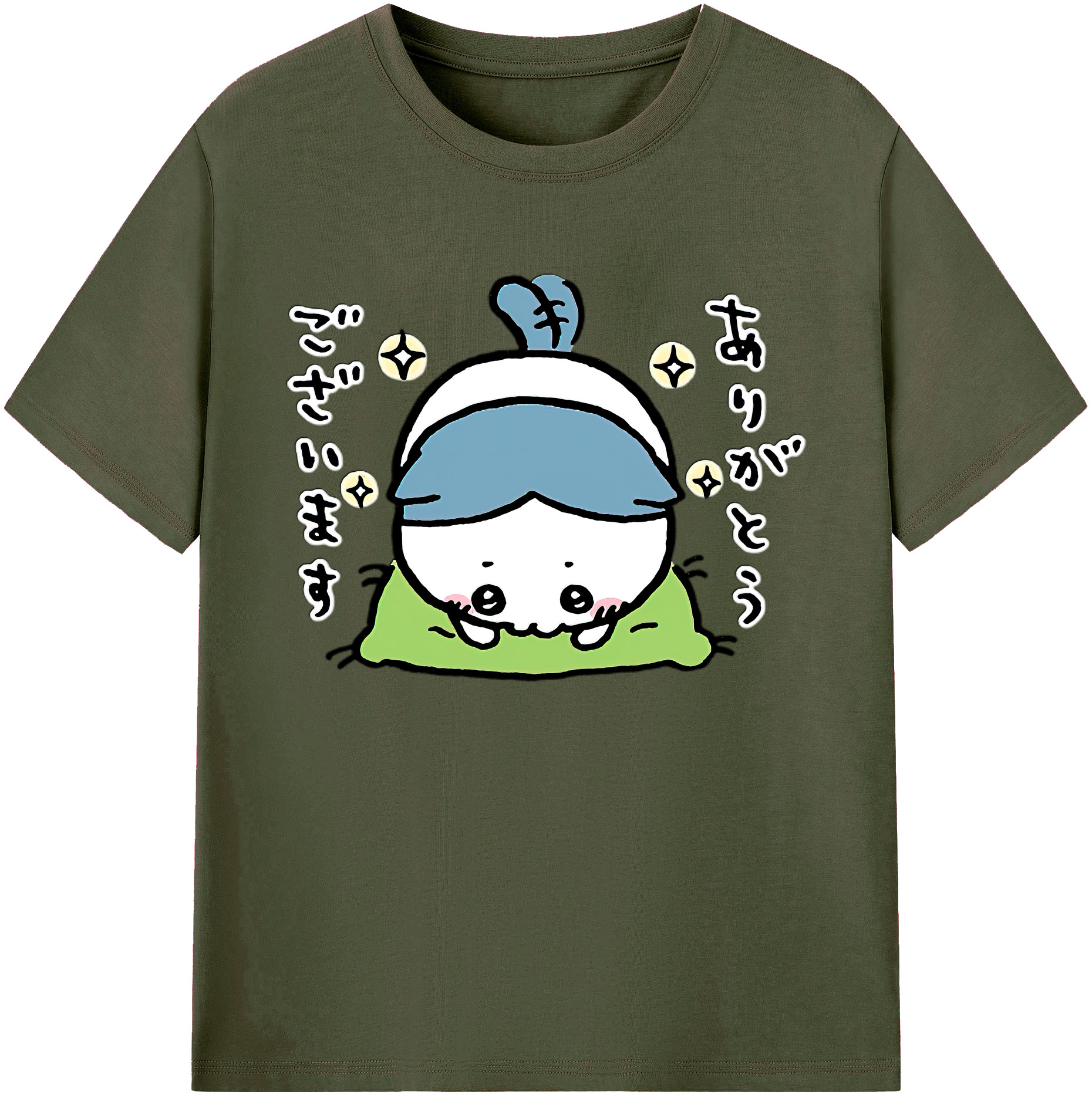 （画像用） ちいかわ ハチワレ Chii-kawa hachiware 綿100％ メンズ半袖Tシャツ｜肌触りやわらか＆通気性